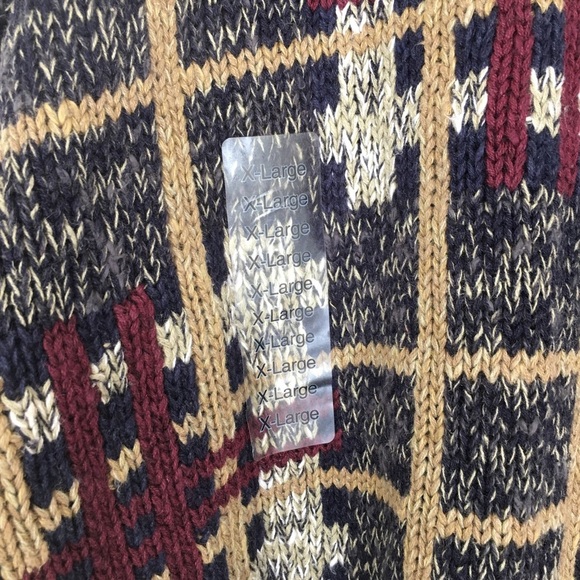 Vintage St. John’s Bay Sweater NEW Windowpane Plaid Retro Crewneck Men’s Size XL - Picture 4 of 10